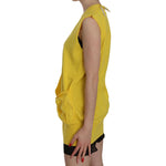PINK MEMORIES Yellow 100% Cotton Sleeveless Cardigan Top Vest TSH3462-42