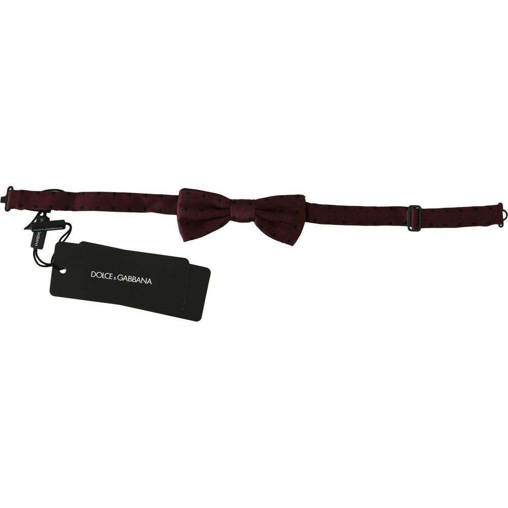 Dolce & Gabbana Elegant Silk Purple Dotted Bow Tie Bow Tie Dolce & Gabbana Black