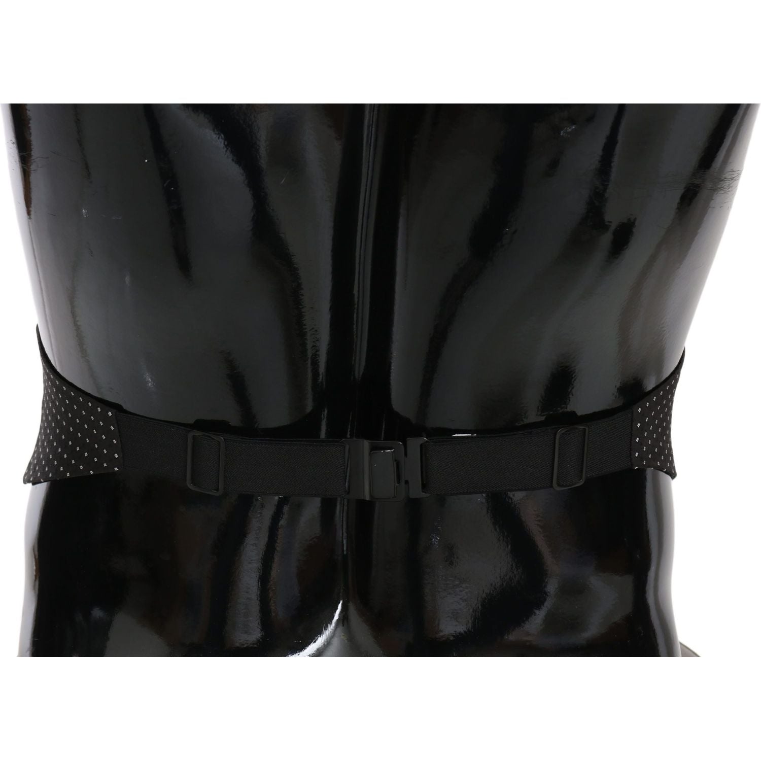 Dolce & Gabbana Black Dotted Waist Belt Silk Cummerbund