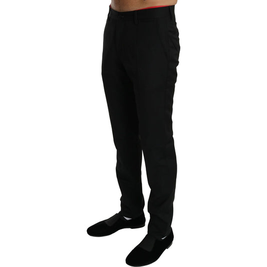 Dolce & Gabbana Black Dress Formal Trouser Mens Wool Pants PAN70765-XS