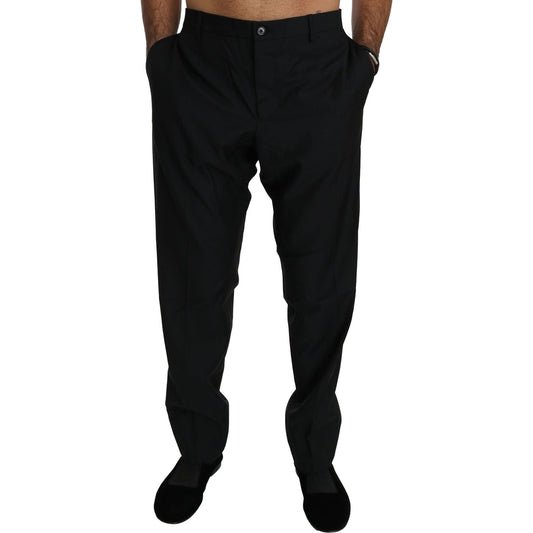 Dolce & Gabbana Black Dress Formal Trouser Men Wool Pants PAN70766-56