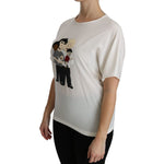 Dolce & Gabbana White #dgfamily Patch Short Sleeve Blouse Top TSH4297-36