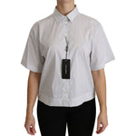 Dolce & Gabbana White Collared Short Sleeve Polo Shirt Top TSH4314-46