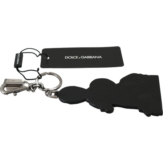 Dolce & Gabbana Elegant Trio-Tone Leather Keychain Keychain Dolce & Gabbana Dark Slate Gray