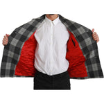 Dolce & Gabbana Gray Check Wool Cashmere Coat Jacket JKT2531-44