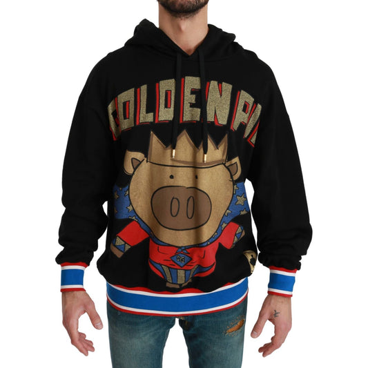 Dolce & Gabbana Black Sweater Pig of the Year Hooded TSH4613-44