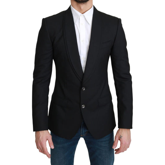 Dolce & Gabbana Black Single Breasted Formal Wool Blazer KOS1755-46