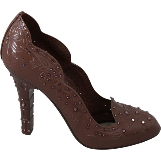 Dolce & Gabbana Elegant Crystal-Embellished Cinderella Pumps Dolce & Gabbana Dark Slate Gray