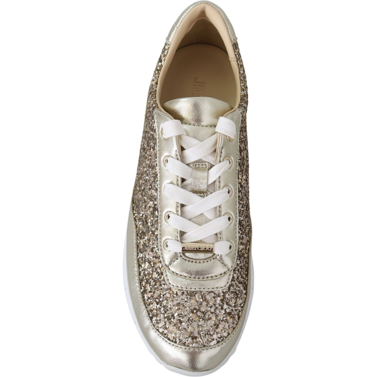 Jimmy Choo Gold Leather Antique Monza Sneakers