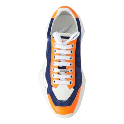 Jimmy Choo Diamond Blue Orange Leather Sneaker