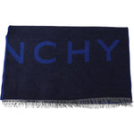 Givenchy Elegant Unisex Wool Silk Blend Scarf Wool Wrap Shawls Givenchy Black