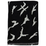 Givenchy Elegant Unisex Wool-Silk Scarf in Black & White Wool Wrap Shawls Givenchy Black