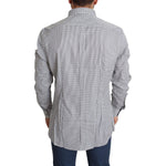 Dolce & Gabbana Checkered Slim Fit Cotton Dress Shirt Dolce & Gabbana Gray