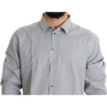 Dolce & Gabbana Checkered Slim Fit Cotton Dress Shirt Dolce & Gabbana Gray