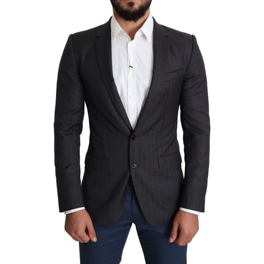 Dolce & Gabbana Elegant Black Virgin Wool Martini Blazer Dolce & Gabbana Dark Slate Gray