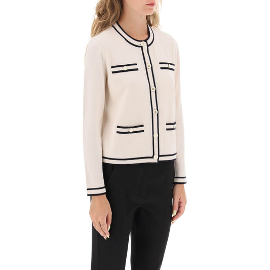 Tory Burch kendra merino wool cardigan Knitwear Tory Burch Light Gray
