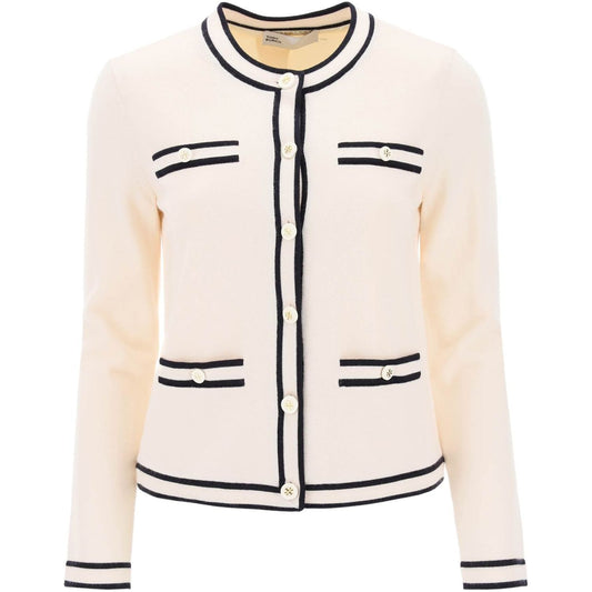 Tory Burch kendra merino wool cardigan Knitwear Tory Burch Antique White