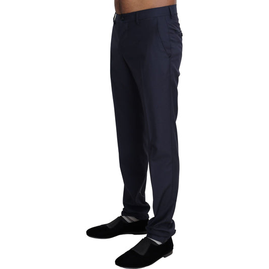 Dolce & Gabbana Elegant Slim Fit Wool Blend Dress Pants Dolce & Gabbana Black