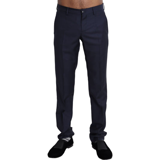 Dolce & Gabbana Elegant Slim Fit Wool Blend Dress Pants Dolce & Gabbana Black