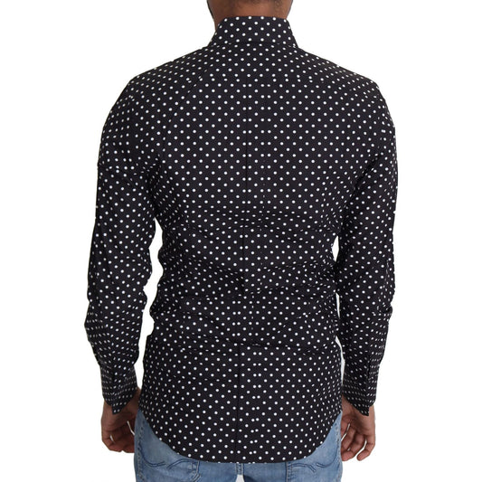 Dolce & Gabbana Black White Polka Dots Casual Shirt TSH5486-37