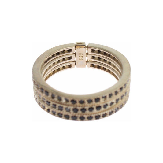 Nialaya Black CZ 925 Sterling Silver Womens Ring