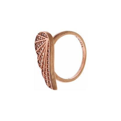 Nialaya Pink Gold 925 Silver Womens Clear CZ Ring