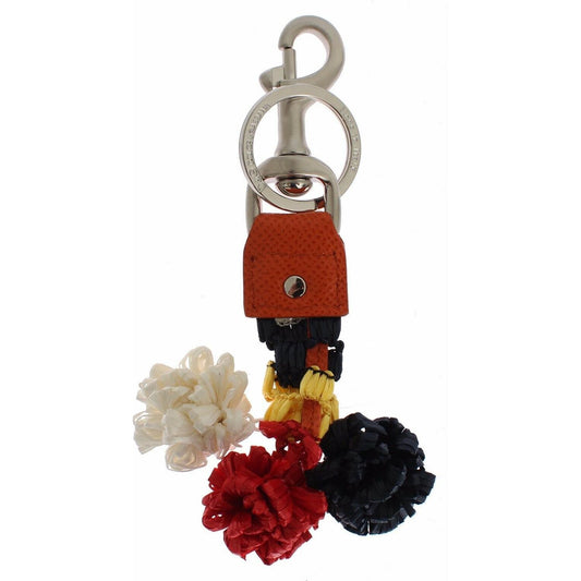 Dolce & Gabbana Sicilian Raffia Charm Keyring Keychain Dolce & Gabbana Dark Gray