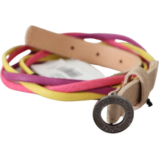 Costume National Multicolor Twisted Faux Leather Belt Belt Costume National Rosy Brown
