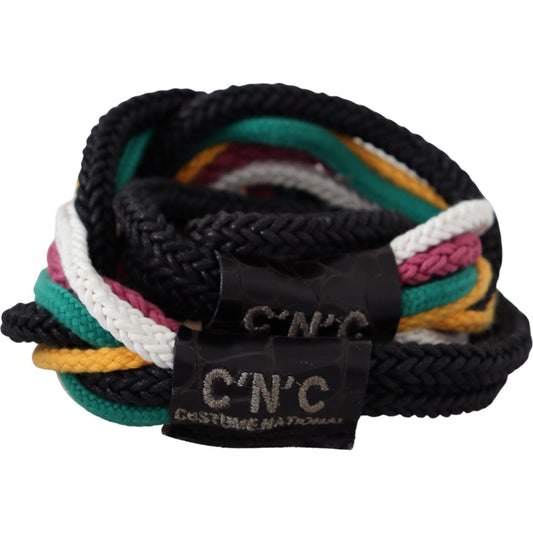 Costume National Chic Multicolor Twisted Rope Belt Belt Costume National Black