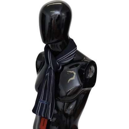 Missoni Multicolor Wool Striped Unisex Wrap Fringes Shawl