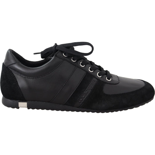 Dolce & Gabbana Black Logo Leather Casual Sneakers Shoes