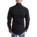 Dolce & Gabbana Black Cotton Blend Formal Dress Shirt TSH6175 -37