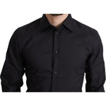 Dolce & Gabbana Black Cotton Blend Formal Dress Shirt TSH6175 -37