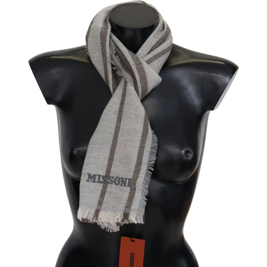 Missoni Multicolor Striped Wool Unisex Neck Wrap Scarf