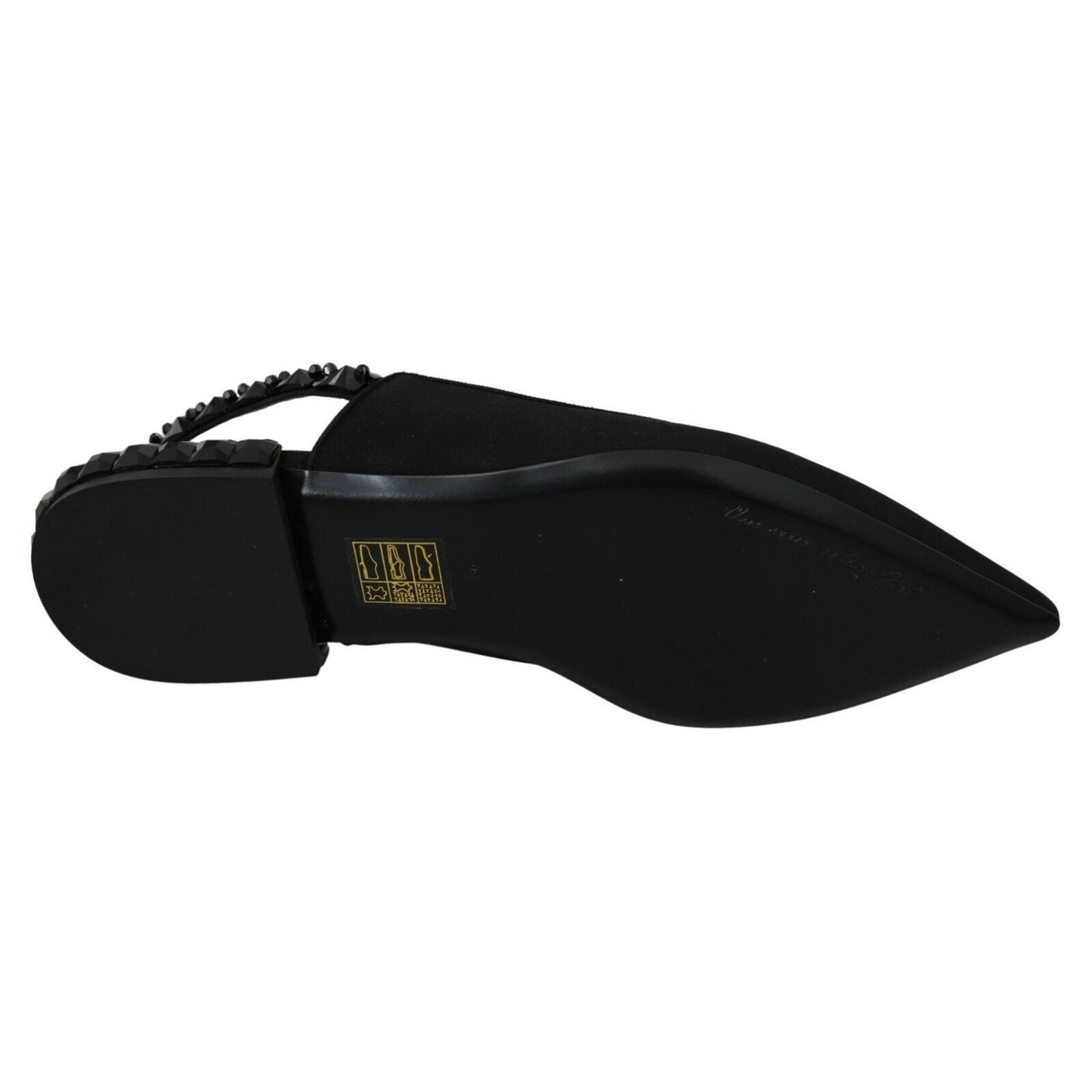 Dolce & Gabbana Black Flats Slingback Charmeuse Shoes