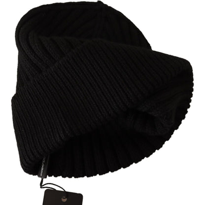 Dolce & Gabbana Black Wool Knit Women Winter Hat