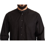 Dolce & Gabbana Black 100% Cotton Formal Dress Top Shirt TSH6420 -38