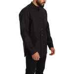 Dolce & Gabbana Black 100% Cotton Formal Dress Top Shirt TSH6420 -38