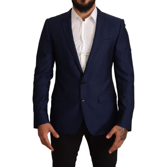 Dolce & Gabbana Navy Blue Virgin Wool Martini Blazer Dolce & Gabbana Black
