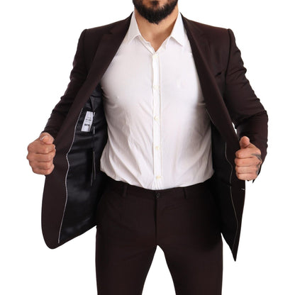 Dolce & Gabbana Bordeaux Wool MARTINI Slim Fit Suit