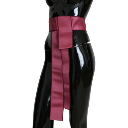 Dolce & Gabbana Pink 100% Silk 3 Button Closure Wide Waist Belt