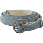 Costume National Blue Skinny Leather Fashion Waist Belt BEL61059- 175cm
