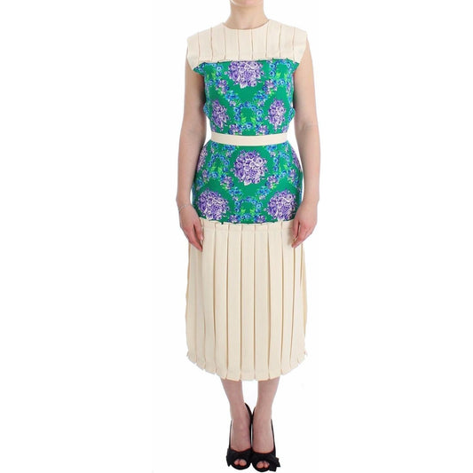Caterina Gatta Chic Artisan Sleeveless Multicolor Dress WOMAN DRESSES Caterina Gatta Light Gray