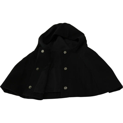 Dolce & Gabbana Black Wool Whole Head Hooded Scarf Hat