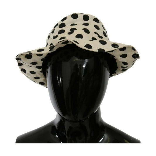 Dolce & Gabbana Chic Black Polka Dot Trilby Hat Dolce & Gabbana Dark Gray