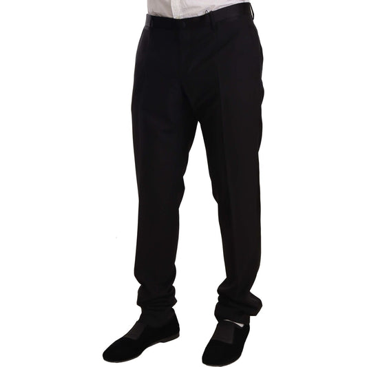 Dolce & Gabbana Elegant Black Skinny Tuxedo Trousers MAN TROUSERS Dolce & Gabbana Black