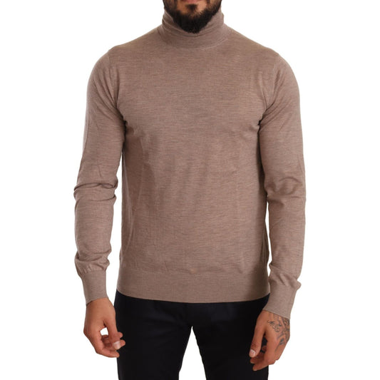 Dolce & Gabbana Brown Cashmere Turtleneck Pullover Sweater