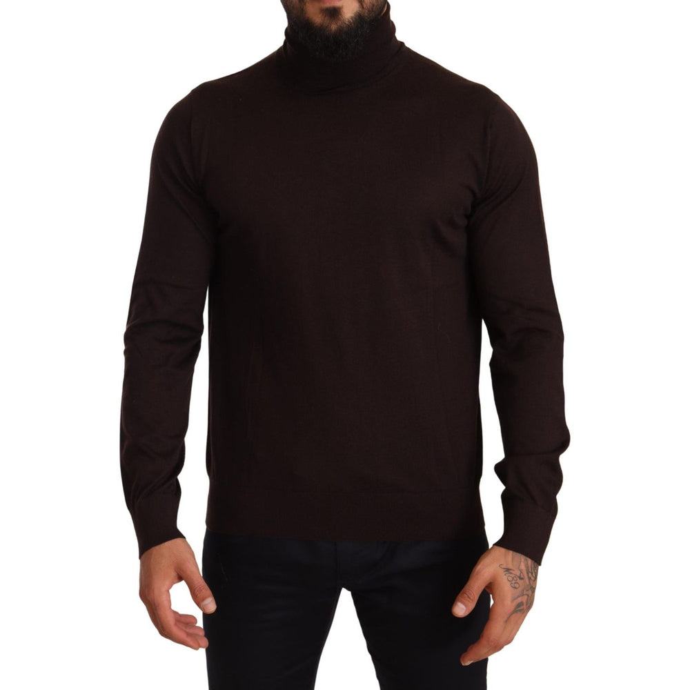 Dolce & Gabbana Brown Cashmere Turtleneck Pullover Sweater TSH6593 -46