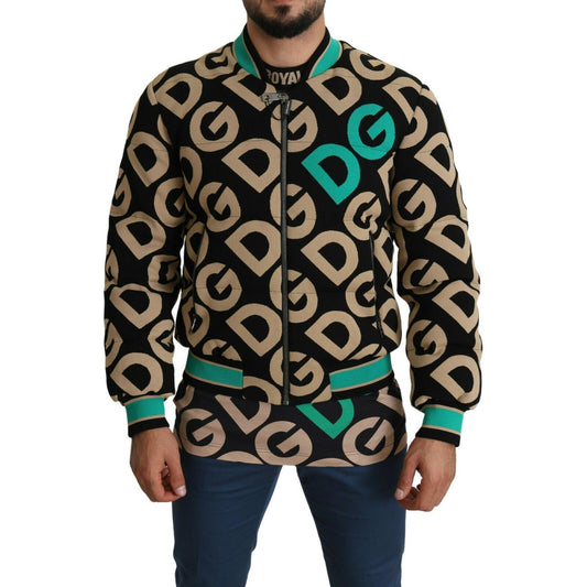Dolce & Gabbana Iconic Printed Bomber Jacket – Exquisite Design Dolce & Gabbana Rosy Brown