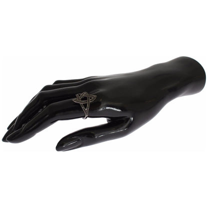 Nialaya Black CZ Rhodium 925 Silver Womens Ring